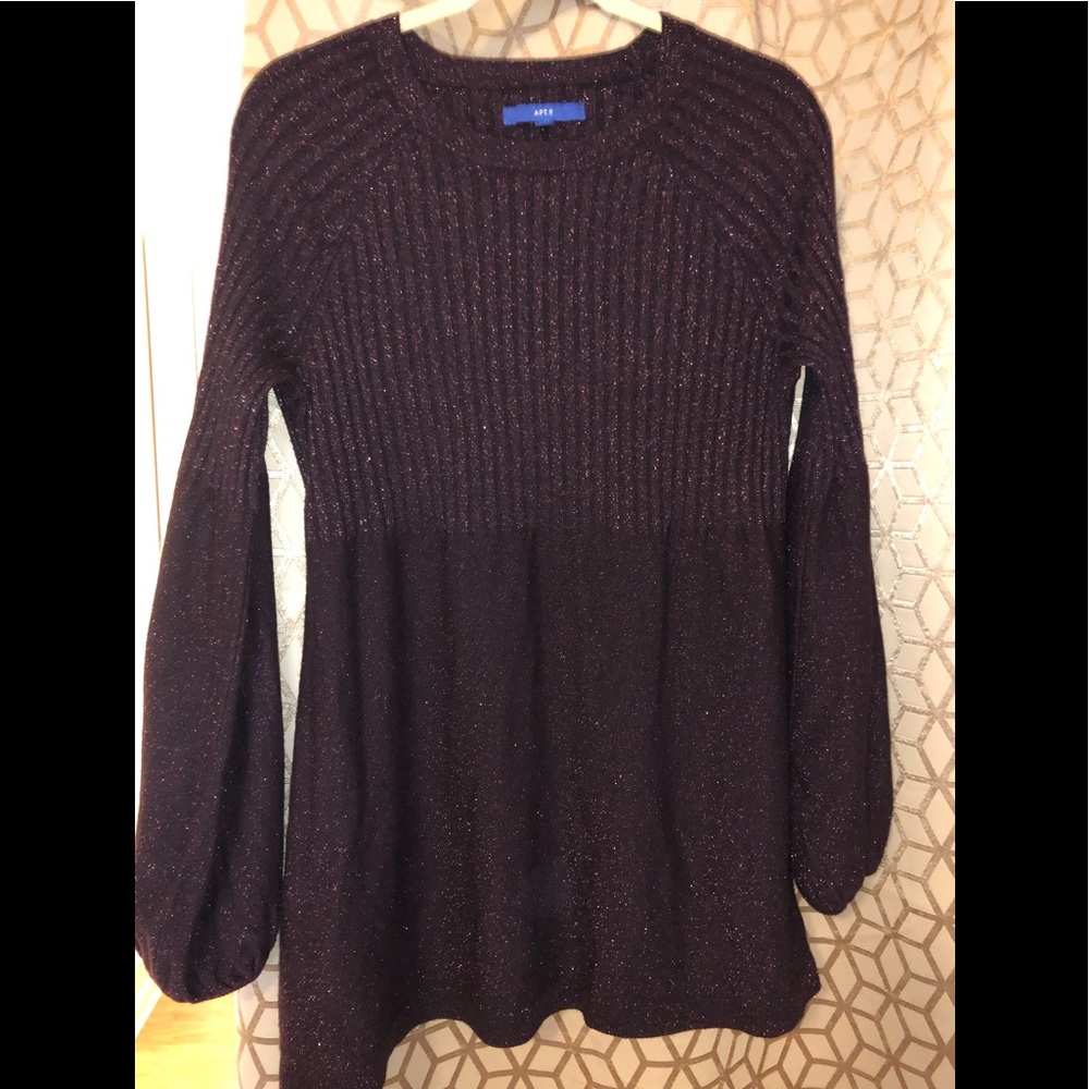 Sparkly purple tunic with balloon sleeves